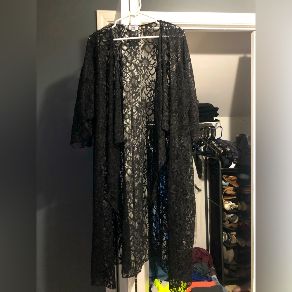 NWOT - Large LuLaRoe Floral Lace Cover-Up in Black